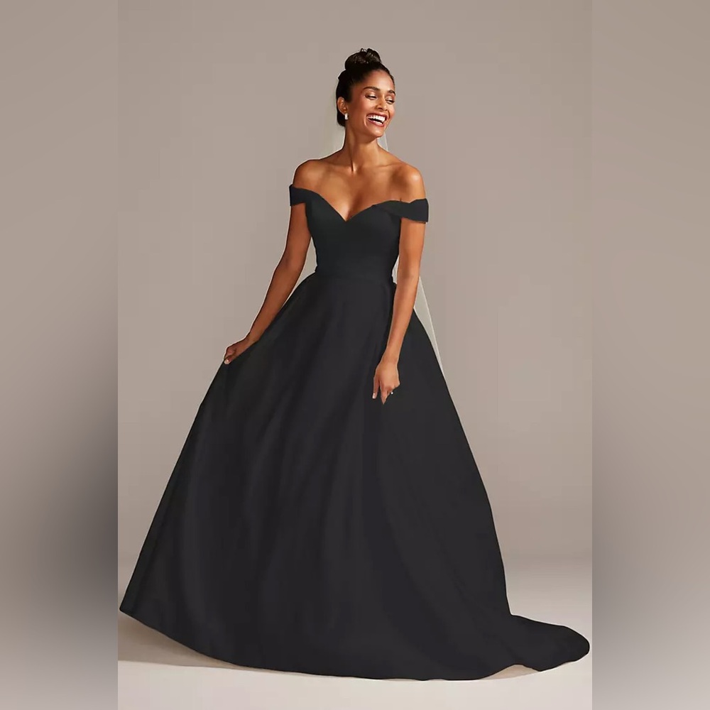 Elegant Black Off-Shoulder Evening Gown